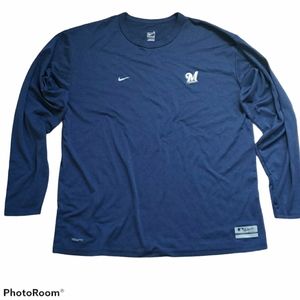 NIKE FITDRY |MLB Brewers Long-Sleeve Shirt | Sz L